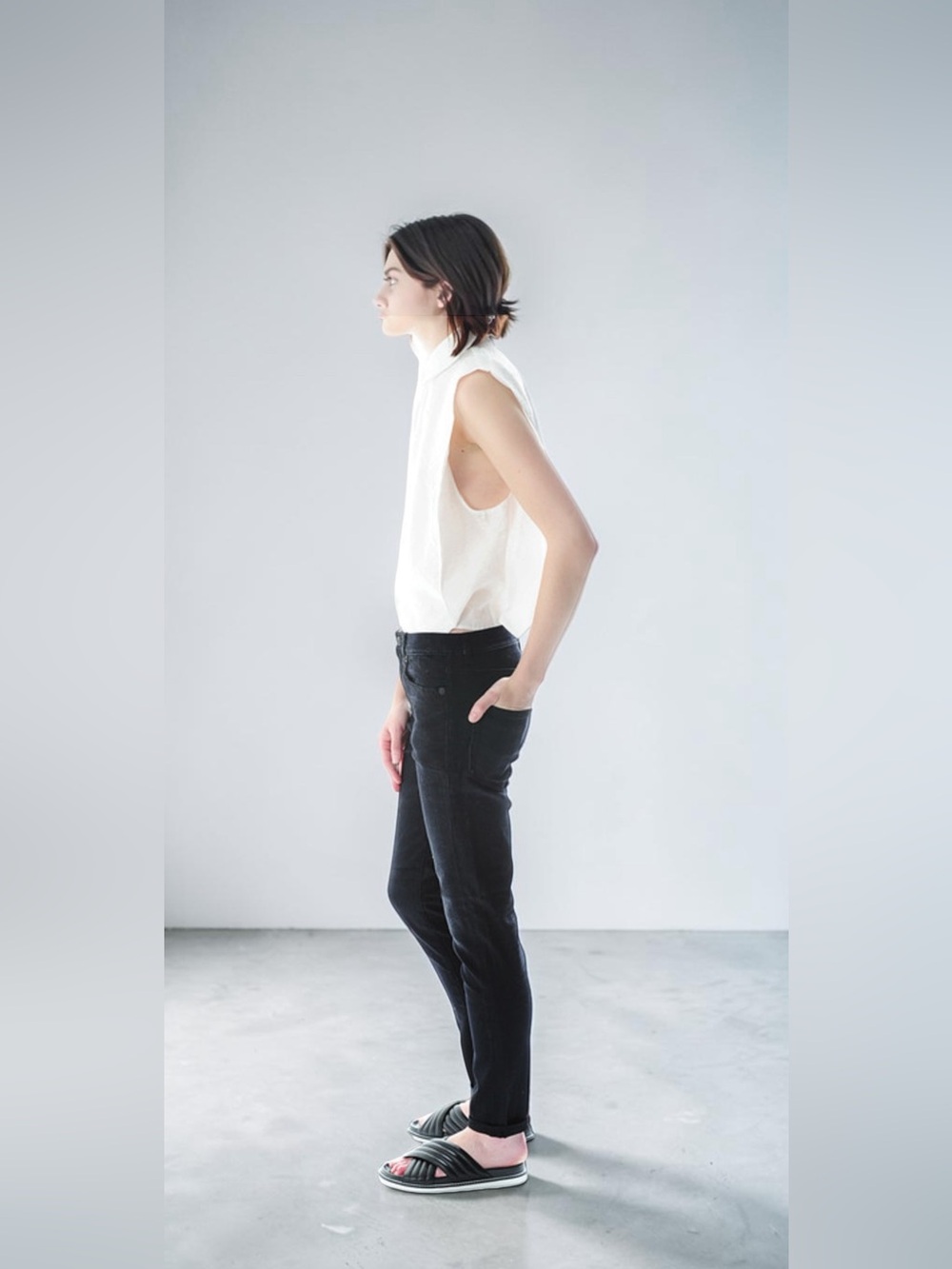 R13 ✤ Slouch Skinny Black Denim Jeans Italy Size 27